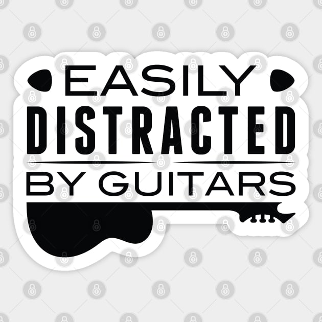 Easily Distracted By Guitars Sticker by Cherrific